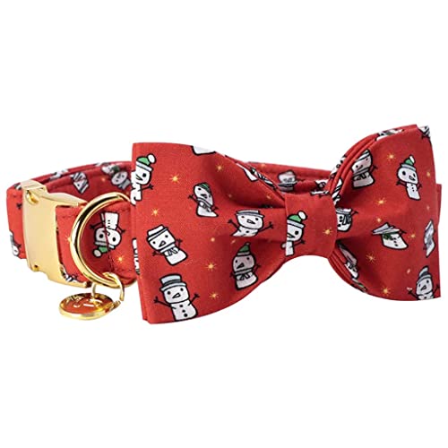 1 Set Weihnachtshalsband mit Fliege Schneemann Weihnachtsblume Hundehalsband für große, mittelgroße und kleine Hunde (Farbe: C, Größe: XS) (C X) von Rsmmpqa