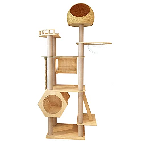 Multifunktionaler Kratzbaum für große Katzen, All-in-One, große Indoor-Katzenhütte, mehrschichtig, abnehmbar, für den Innenbereich, Haustier-Aktivitätsmöbel, Kätzchen-Spielhaus (Stil B) von Rsmmpqa