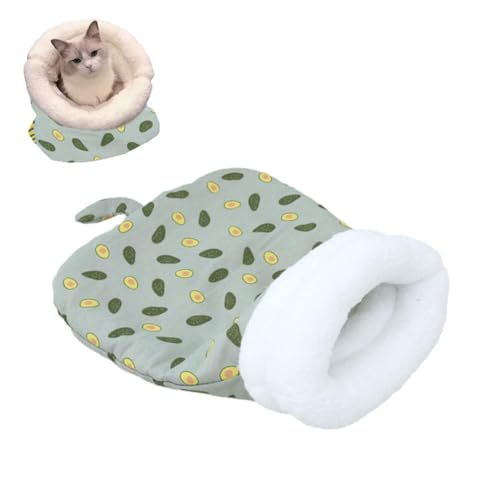 Rtyweth Winter-Plüsch-Haustierbett, rundes Kissen, 2-in-1, warmer Katzenkorb, Haustier für kleine Kätzchen, Zwinger, Schlafsack, Katzen und Hunde von Rtyweth