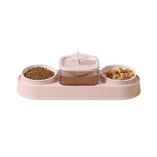 Erhöhter Futternapf für kleine Katzen und Hunde, doppelter Wasserbrunnen für Haustiere, auslaufsicher, Haustiergeschirr, Wasserspender Erhöhter Futternapf für kleine Katzen und Hunde, doppelter Wasserbrunnen für Haustiere, auslaufsicher, Haustiergeschirr, Wasserspender von Ruarby