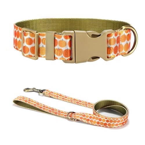 Hübsches Kürbishalsband, Leine, bequemes Hundehalsband für Hunde, Erntethema, Kürbis Hübsches Kürbishalsband, Leine, bequemes Hundehalsband für Hunde, Erntethema, Kürbis von Ruarby