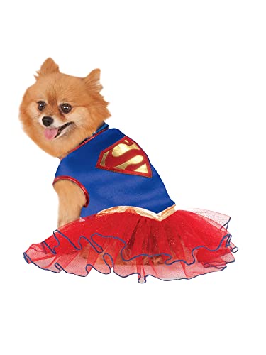 Rubie's Offizielles DC Comics Supergirl-Kostüm für Hunde mit Tutu, Größe XS (Hals bis Schwanz 7 Zoll, Brust 12 Zoll) Halloween von Rubie's