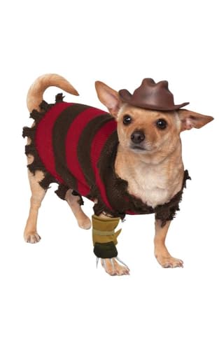 Rubie's Offizielles Haustierkostüm Freddy Krueger, Nightmare – Mörderische Träume, für Hunde, Größe M Halloween von Rubie's