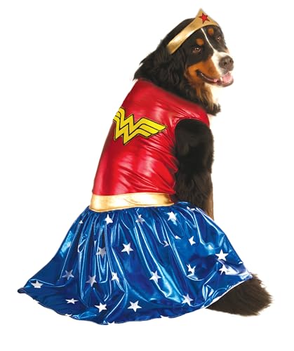 Offizielles Rubie's DC Comic Wonder Woman Kostüm für Hunde, Superhelden-Geschenk, große Hundegröße XXL Halloween von Rubie's