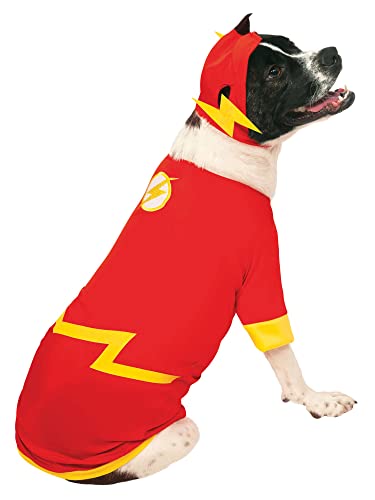 Offizielles Rubie's DC Comic Flash Haustier-Hundekostüm, Superhelden-Geschenk, Größe: groß. Halloween von Rubie's