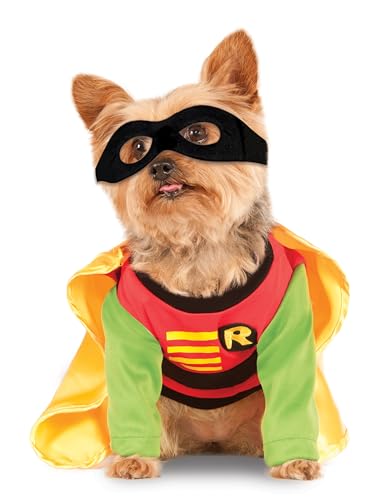 Rubie's Offizielles Rubie s DC Comic Robin Teenager Titans Haustier Hund Kostüm Super Hero Geschenk Größe S, Mehrfarbig, UK von Rubie's