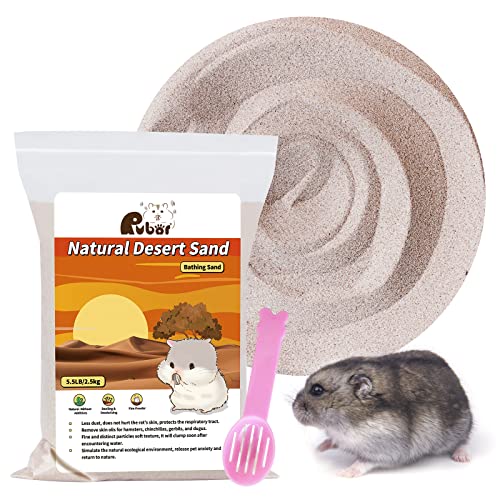 Rubor Hamster Bad Sand No-Dust Desert Sand Natural Cleansing Potty Litter Sandbad für Hamster Chinchillas Rennmäuse Syrien Mäuse Degu Kleintiere 2,5kg von Rubor