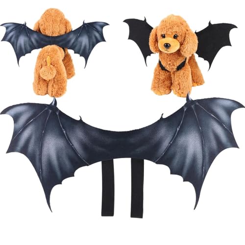 Haustierkostüme Katze Cosplay, Vampir Umhang Fledermausflügel Haustier Cosplay Kostüme für kleine Katzen Lustige Urlaubskleidung für Schwarze Halloween Nacht Blutige Zombie Party (S(40cm)) von Rubu22a