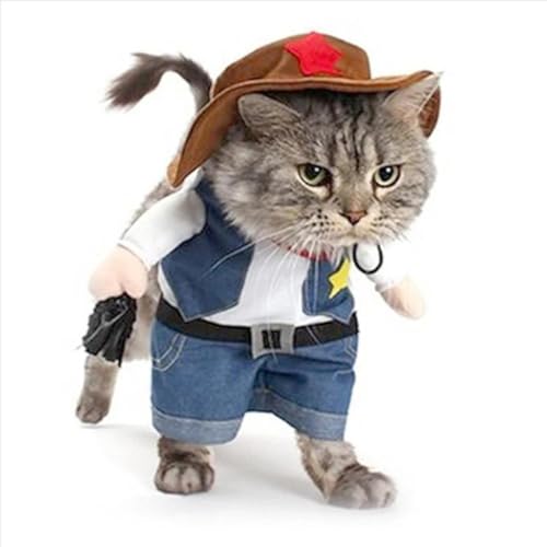 Netter Haustier Welpen Katze Cowboy-Anzug Hoodie Kleidung Hundemantel mittelgroße und große Hunde, Haustiere (L) von Rubu22a