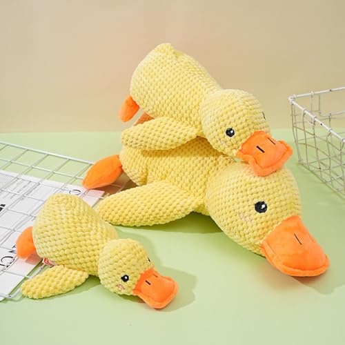 Rubu22a Dog Toy Quack-Quack Gelbe Duck, Kuscheltier für Hunde, Hundespielzeug Quietschend, Spielzeug Hund Unzerstörbar, Langlebiges Plüsch-Kauspielzeug für große Welpen und Kleine (gelb, 45 * 38) von Rubu22a