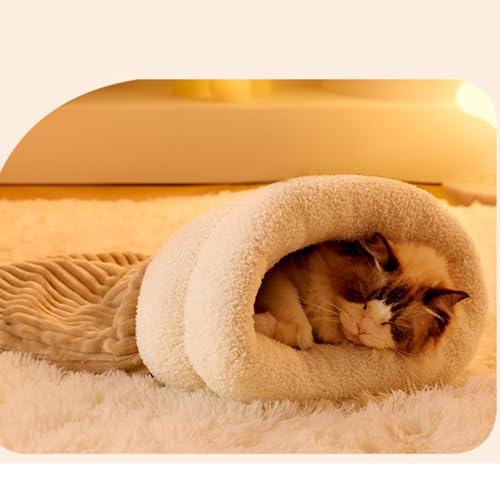 Rubu22a Flauschiges Katzenbett, Kätzchen-Zelt,Weiches Plüsch, Höhle für den Winter, Warm, Schlafkissen,Maschinenwaschbar, für Katzen und Welpen (A, L) von Rubu22a