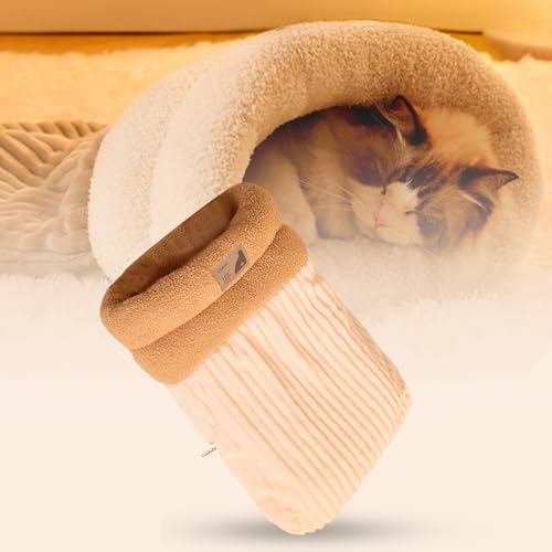 Rubu22a Flauschiges Katzenbett, Kätzchen-Zelt,Weiches Plüsch, Höhle für den Winter, Warm, Schlafkissen,Maschinenwaschbar, für Katzen und Welpen (C, L) von Rubu22a