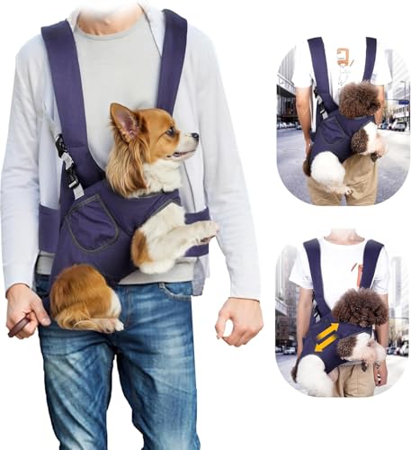 Querverstellbarer Hunderucksack, Haustier-Rucksack, Hundetaschen für kleine und mittelgroße Hunde, Katzenrucksack, Katzenreisetasche mit Beinen vorne von Rucener