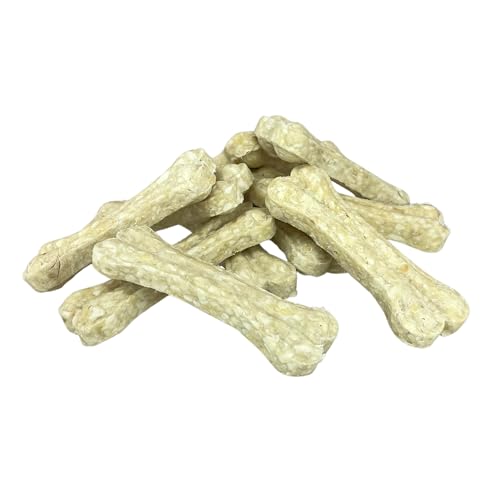 Hunde Snack in Kauknochen Form: Ballaststoffreicher Kokos und proteinreiche Rinderhaut - Naturbelassene Leckerli ohne Zusätze, Getreidefrei - Natürliche Belohnung - 10x 35g von Rudeltier