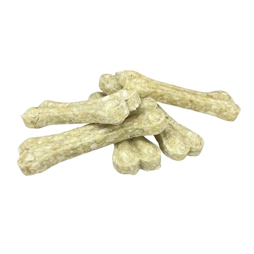 Hunde Snack in Kauknochen Form: Ballaststoffreicher Kokos und proteinreiche Rinderhaut - Naturbelassene Leckerli ohne Zusätze, Getreidefrei - Natürliche Belohnung - 5X 35g von Rudeltier
