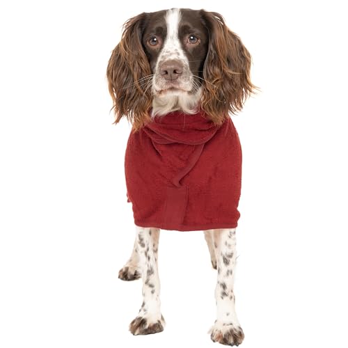 Ruff and Tumble Hunde-Trocknungsmantel (Classic-Kollektion), schnell trocknendes Hundehandtuch, Mantel und Hundemantel mit Kapuze, Hagebutte - XL von Ruff and Tumble
