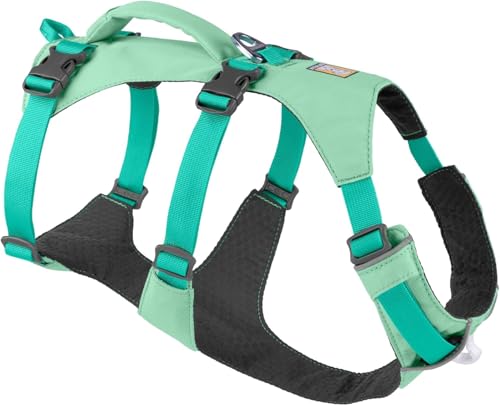 Ruffwear Flagline Hundegeschirr mit Griff, Lleichtes, Verstellbares Gehgeschirr, 3 Leinenbefestigungspunkte, verstärktes Gurtband und starker V-Ring aus Metall, Sage Green (Medium, 69-81cm) von RUFFWEAR