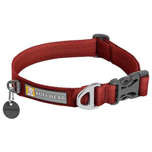 RUFFWEAR Front Range Hundehalsband, Robustes Tubelok-Gewebe, Aluminium-Leinenbefestigung & Schnalle, Helles, Stilvolles & Langlebiges Halsband für den Alltag, Red Clay, (Größe L, 51-66 cm) von RUFFWEAR