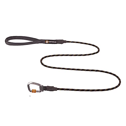 RUFFWEAR Knot-a-Leash, reflektierende Hundeleine aus Seil mit Karabinerhaken, Länge: 1,5 m, Stärke: 7 mm, Obsidian Black von RUFFWEAR