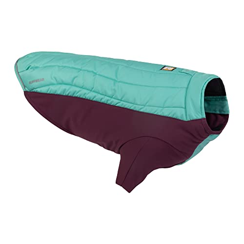 RUFFWEAR Powder Hound Isolierte Hundejacke, Wetter- und wasserabweisend, kaltes Wetter, Hundemantel mit Fleecefutter, Premium Wintermantel Schneeanzug für Hunde, Aurora Teal – Small von RUFFWEAR