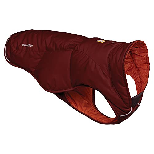 RUFFWEAR Quinzee Jacket, Verpackbarer, Isolierter Wintermantel für Hunde, Large, Fired Brick von Ruffwear