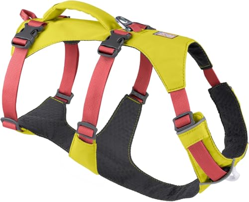 Ruffwear Flagline Hundegeschirr mit Griff, Lleichtes, Verstellbares Gehgeschirr, 3 Leinenbefestigungspunkte, verstärktes Gurtband und starker V-Ring aus Metall, Lichen Green (Medium, 69-81cm) von RUFFWEAR