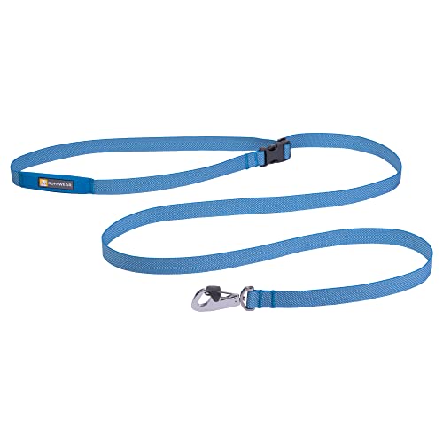 Ruffwear Flagline Hundeleine, schnelle, leichte, Starke Leine, 2-in-1 Hand- oder Taillenleine zum Laufen, Ufbewahrungstasche und sicher abschließbarer Crux-Clip, Blue Dusk (One Size, All Breeds) von RUFFWEAR