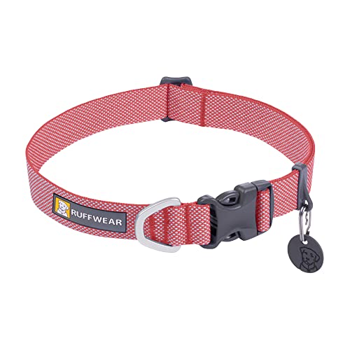 RUFFWEAR Hundehalsband Hi & Light, ultrastark und leicht, Starkes Tubelok-Gewebe, Aluminium-Leinenbefestigungsring und Schnalle, stilvolles Halsband, Salmon Pink (M, 36-51cm) von RUFFWEAR