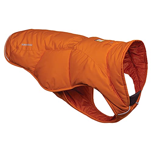 RUFFWEAR Quinzee Jacket, Verpackbarer, Isolierter Wintermantel für Hunde, Medium, Campfire Orange von Ruffwear