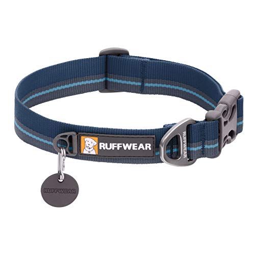 RUFFWEAR Flat Out Collar, Klassisches Hundehalsband für Kleine Hunderassen, Einstellbare Passform, Größe S (28-36 cm), Blue Horizon von RUFFWEAR