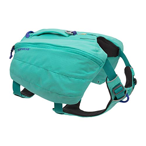 RUFFWEAR Hunderucksack, Bequeme Satteltasche für Tageswanderungen und Längeres Tragen, Für Kleine Hunderassen, Front Range Day Pack, Farbe Aurora Teal, Größe S von RUFFWEAR