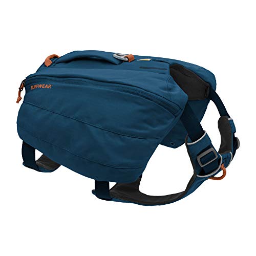 RUFFWEAR Hunderucksack, Bequeme Satteltasche für Tageswanderungen und Längeres Tragen, Für Mittelgroße Hunderassen, Front Range Day Pack, Farbe Blue Moon, Größe M von RUFFWEAR