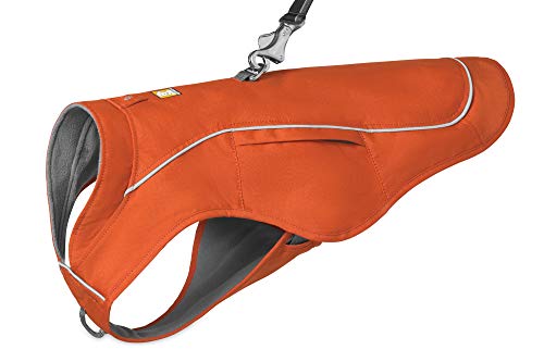 RUFFWEAR Overcoat Fuse 2-in-1-Kombination aus Hundemantel und -Geschirr, mit Fleece Gefütterte Hundejacke – Canyonlands-Orange, XL von RUFFWEAR