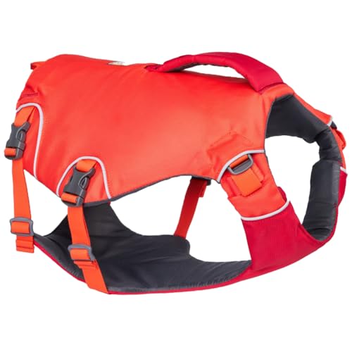 Ruffwear Confluence Dog Life Jacket, Large Dog Safety Harness & Flotation Device, 2 Assistance Handles, Waterproof Rescue & Pet Swimming Aid, for Sailing & Paddleboarding, Tangelo Orange, Size L von Ruffwear