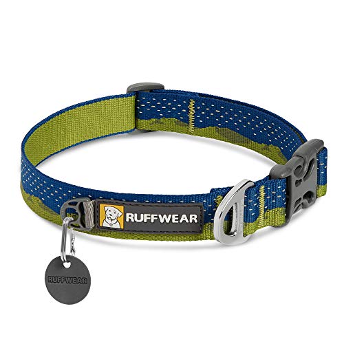 RUFFWEAR Crag Hundehalsband, Reflektierendes und Bequemes Halsband für den Täglichen Gebrauch, Grüne Hügel, 51–66 cm von RUFFWEAR
