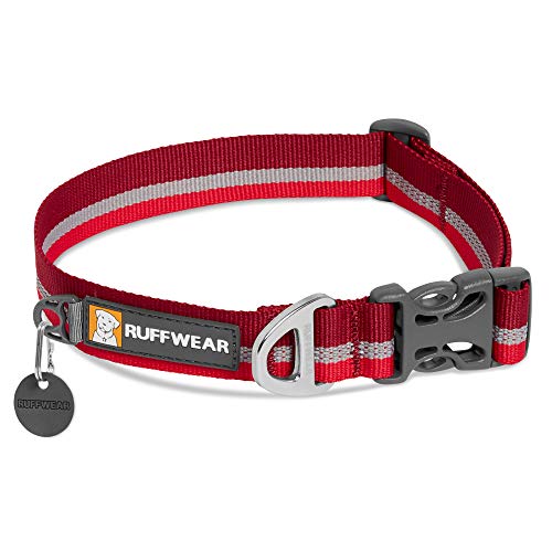 RUFFWEAR Crag Hundehalsband, Reflektierendes und Bequemes Halsband für den Täglichen Gebrauch, Vulkanrot, 28–36 cm von RUFFWEAR