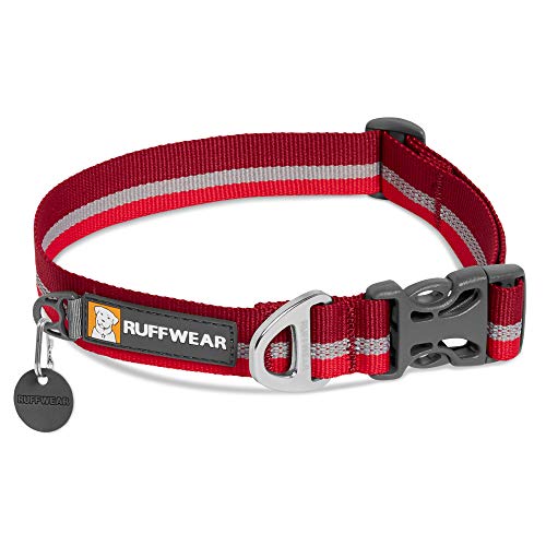 RUFFWEAR Crag Hundehalsband, Reflektierendes und Bequemes Halsband für den Täglichen Gebrauch, Vulkanrot, 36–51 cm von RUFFWEAR