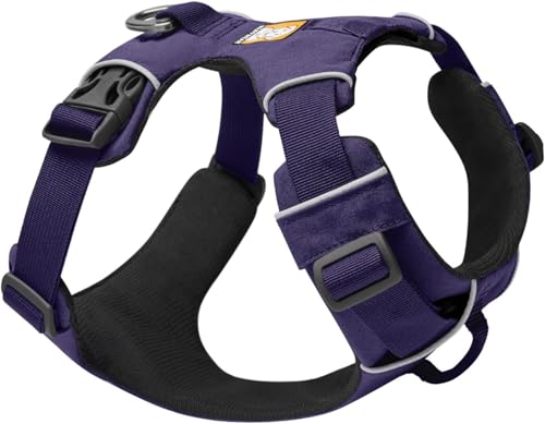 RUFFWEAR Front Range Hundegeschirr mit Brustring, Reflektierendes Gepolstertes Anti-Zieh-Geschirr, Purple Sage, L/XL von RUFFWEAR