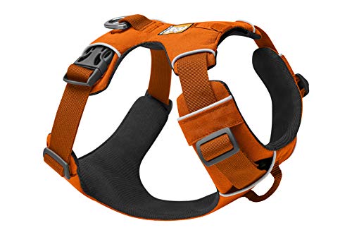 RUFFWEAR Front Range Hundegeschirr, Reflektierendes Gepolstertes Zerrfreies Hundegeschirr, Lagerfeuerorange, XXS von RUFFWEAR