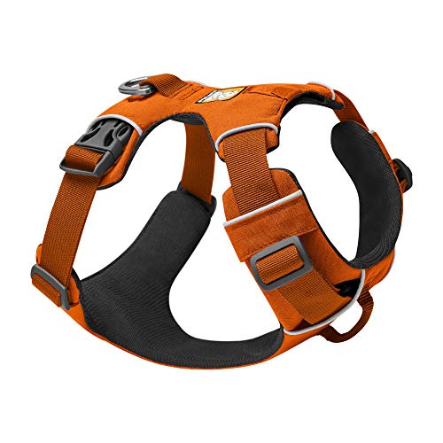 RUFFWEAR Front Range Hundegeschirr, Reflektierendes Gepolstertes Zerrfreies Hundegeschirr, Lagerfeuerorange, XXS von RUFFWEAR