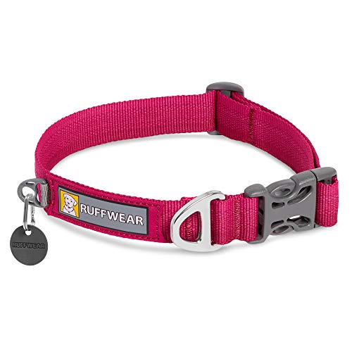 RUFFWEAR Front Range Hundehalsband, Robustes Tubelok-Gewebe, Aluminium-Leinenbefestigung & Schnalle, Helles, Stilvolles & Langlebiges Halsband für den Alltag, Hibiscus Pink (Größe L, 51-66cm) von RUFFWEAR