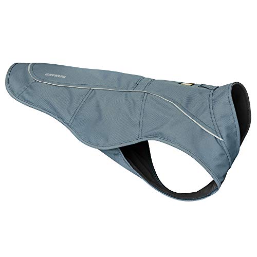 RUFFWEAR Overcoat Jacket, Abriebfester Hundemantel mit Fleecefutter für Kaltes Wetter, Slate Blue, X-Small von RUFFWEAR