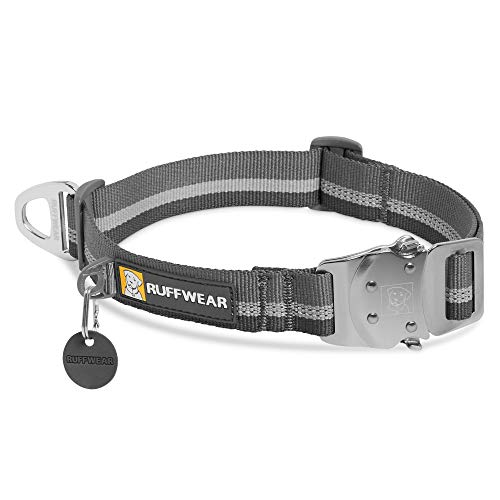 RUFFWEAR Top Rope Hundehalsband, Reflektierendes Halsband mit Metallschnalle für den Täglichen Gebrauch, Granitgrau, 36–51 cm von RUFFWEAR