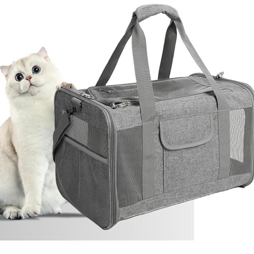 Ruhnjyg Haustiertragetasche Katzentragetasche Hundetragetasche, Faltbare Haustier Rucksack Große Katze Rucksack, Atmungsaktive Katzentasche von Ruhnjyg