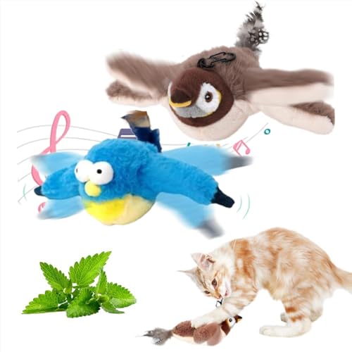 RuiDay New 2025 Flappy Bird Cat Toy, Interactive Chirping Bird Cat Toy Flapping Wings, Electric Flapping Bird Cat Toy, Cat Toys for Indoor (B) von RuiDay