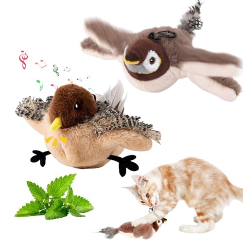 RuiDay New 2025 Flappy Bird Cat Toy, Interactive Chirping Bird Cat Toy Flapping Wings, Electric Flapping Bird Cat Toy, Cat Toys for Indoor (D) von RuiDay