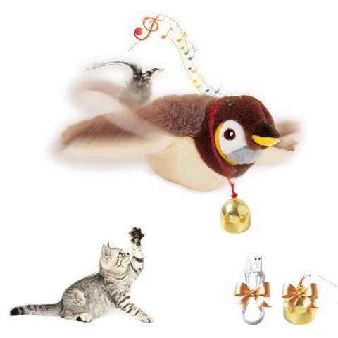 RuiDay New 2025 Flappy Bird Cat Toy, Interactive Chirping Bird Cat Toy Flapping Wings, Electric Flapping Bird Cat Toy, Cat Toys for Indoor (E) von RuiDay