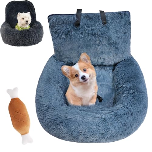 Pelzbarn Dog Car Seat, Pelzbarn Autositz Hund, Pelzbarn Autositz füR Mittlere GroßE Hunde, Flauschig Abnehmbarer und Waschbarer Hundesitz Mit Dicken Kissen (Blue, L(110 * 60cm)) von Ruileyou