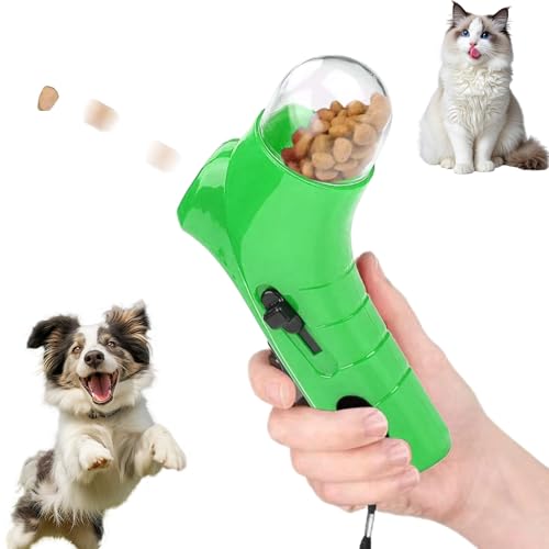 Ruileyou Cat Treat Guns Shooter, Cat Treat Gun, Pet Dog Food Catapult, Handheld Pet Feeding Interactive Toy, Pet Treat Launcher for Dog Cat Exercise Training (Green) von Ruileyou