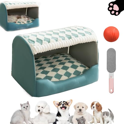 Ruileyou Doggocomfy Cozy Hundehütte, Doggo Comfy Hundehüttenbett, Hundehütte für drinnen mit abnehmbarem Kissen, Faltbare warme Hundehütte für mittelgroße und große Hunde (Green, 3XL) von Ruileyou